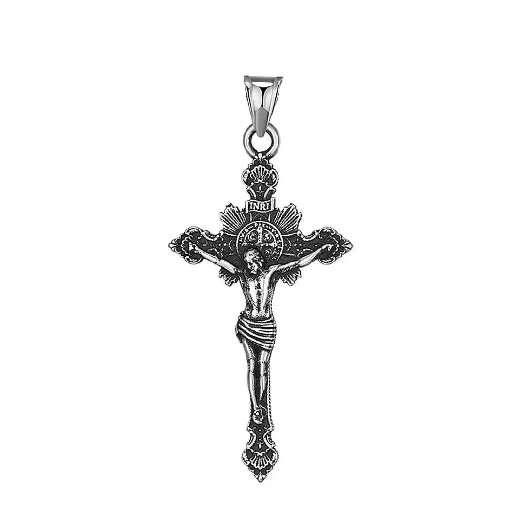Crucifixo Colar Masculino Prata Modelo Essência Divina
