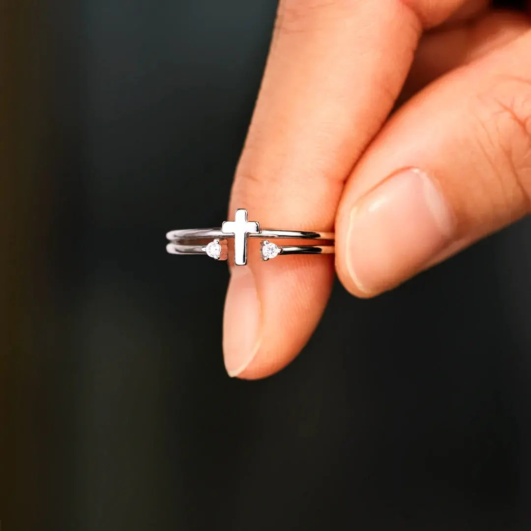 anel cruz feminino