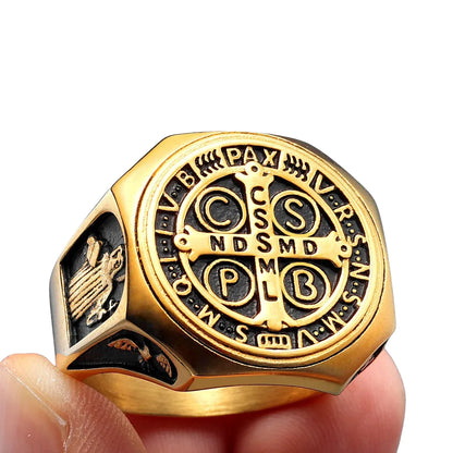 Anel Masculino São Bento de Aço Inoxidável