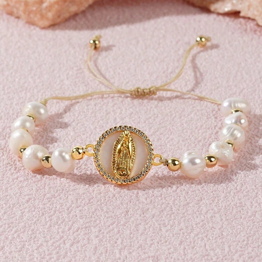 pulseira de pérolas nossa senhora de guadalupe