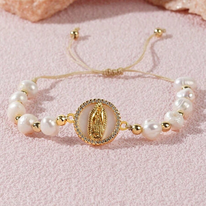 pulseira de pérolas nossa senhora de guadalupe