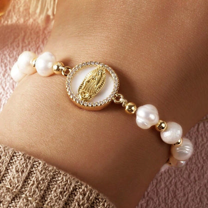 pulseira de pérolas nossa senhora de guadalupe