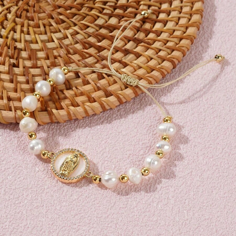 pulseira de pérolas nossa senhora de guadalupe