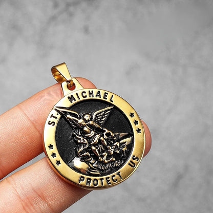 Colar Masculino de São Miguel Arcanjo em Aço Inoxidável