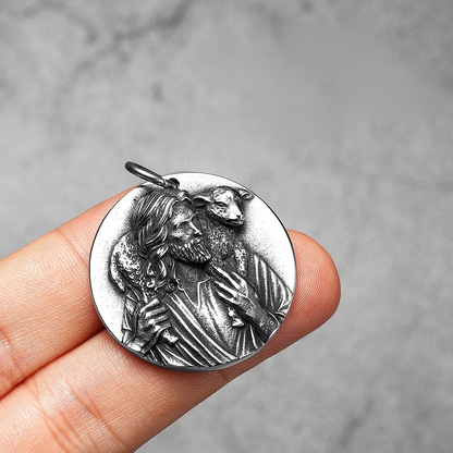 Colar Jesus Pastor em Aço Inoxidável