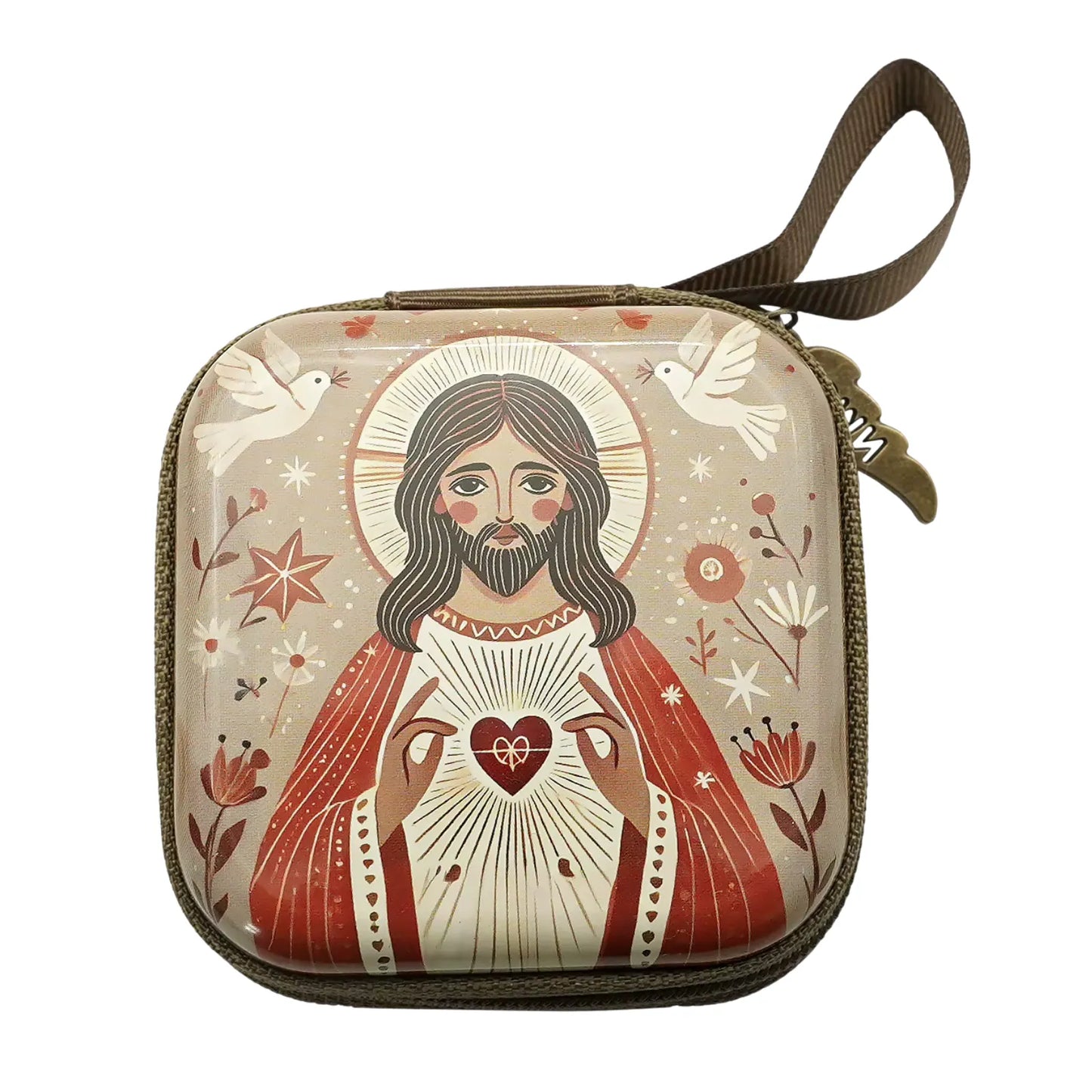 Porta Terço Sagrado Coração de Jesus