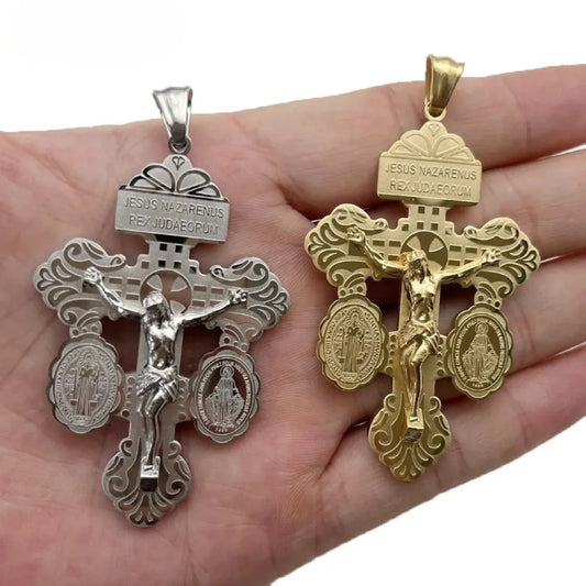 Pingente Cruz do Perdão em Aço Inoxidável