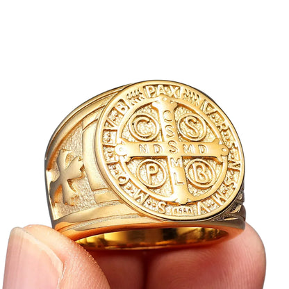 Anel Masculino São Bento de Aço Inoxidável