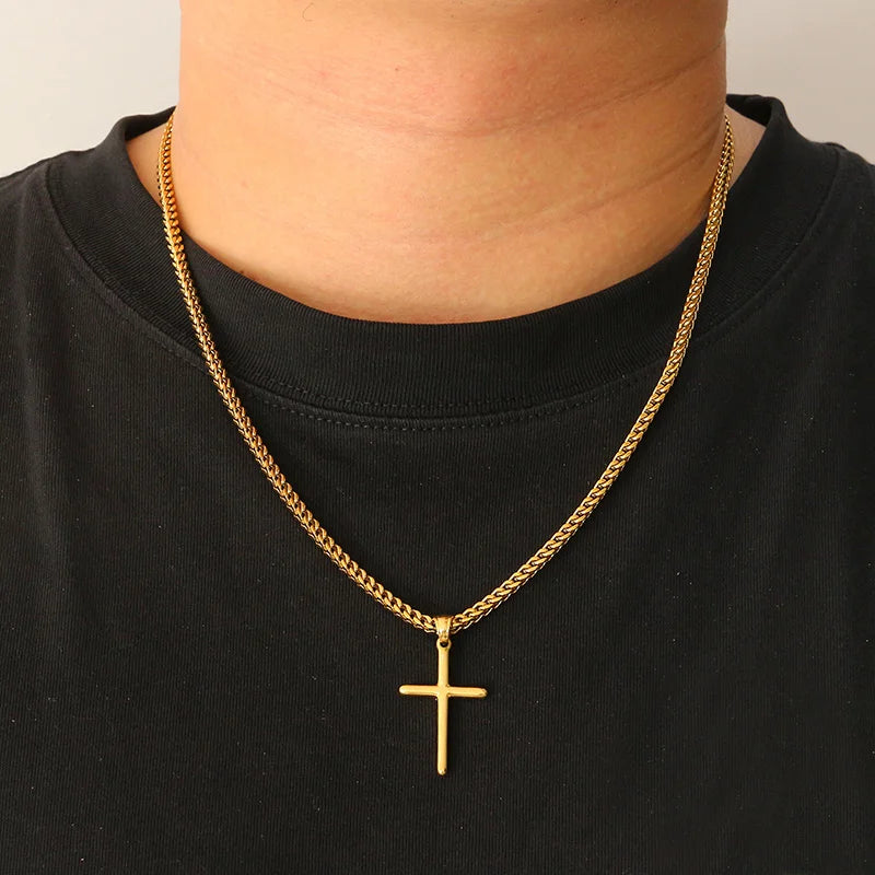 colar de cruz dourado