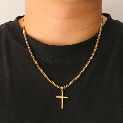 colar de cruz dourado