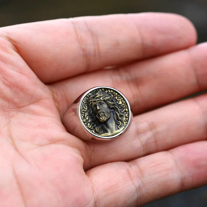 Anel Divino Sacrifício - Alta Qualidade e Estilo Religioso