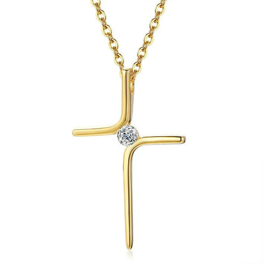 Pingente de cruz dourado