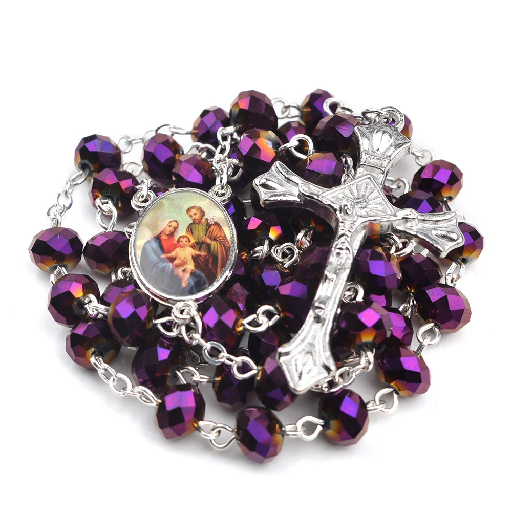 Terço com Entremeio da Sagrada Família e Contas Roxas