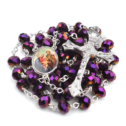 Terço com Entremeio da Sagrada Família e Contas Roxas