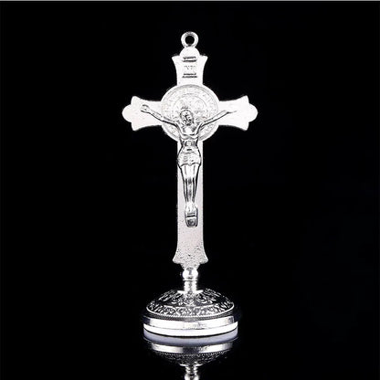 Crucifixo de São Bento Banhado a Ouro 9 cm