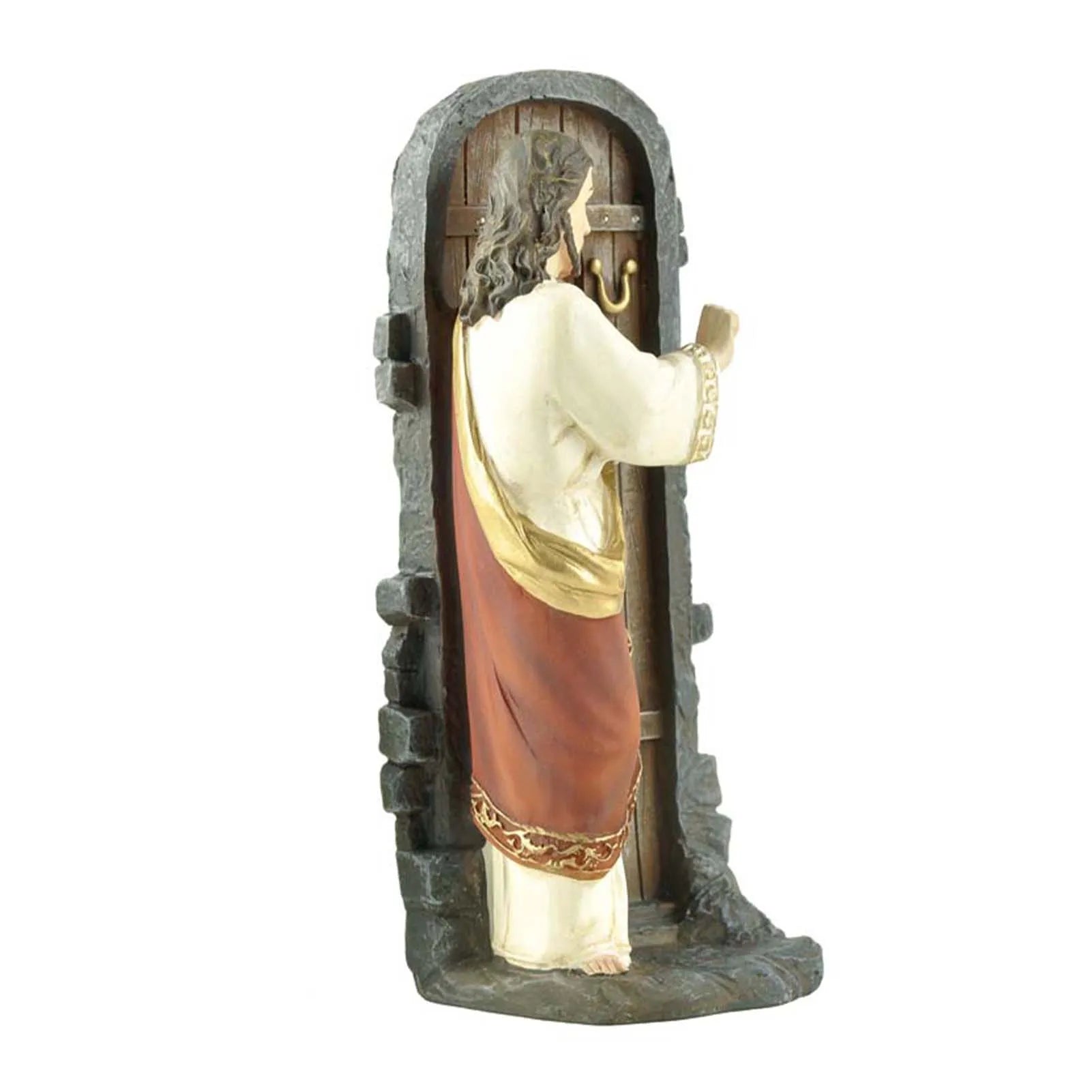 Handmade Pintado Ornamento de Resina, Jesus Bate à Porta, Jesus Figura, Cristão, Igreja, Casa, Presentes Religiosos, Transporte da gota
