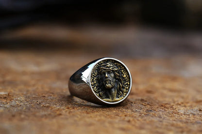 Anel Divino Sacrifício - Alta Qualidade e Estilo Religioso