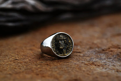 Anel Divino Sacrifício - Alta Qualidade e Estilo Religioso