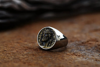 Anel Divino Sacrifício - Alta Qualidade e Estilo Religioso