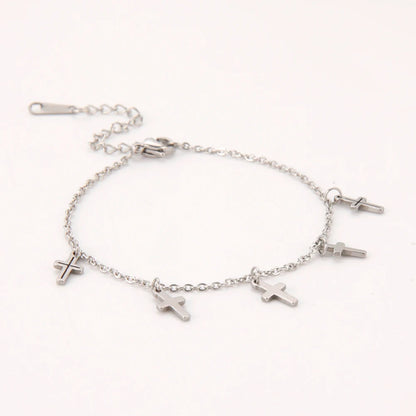 Pulseira Feminina com Pingente de Cruz