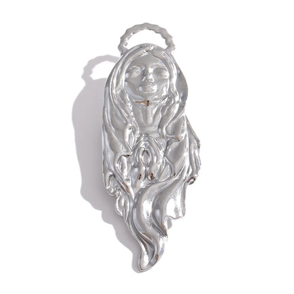 broche virgem maria prata