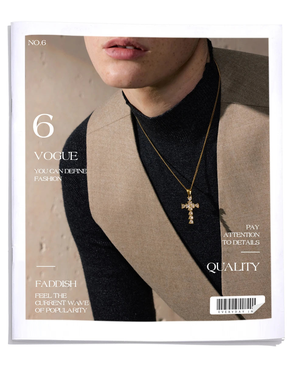 Colar Feminino Cruz Zircônia Cúbica Banhado a Ouro 18K