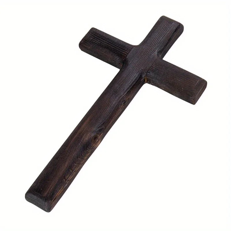 Enfeites pendurados crucifixo católico montado na parede cruzes de madeira festa meditação presentes de escritório artesanato sincero jesus cristo sólido