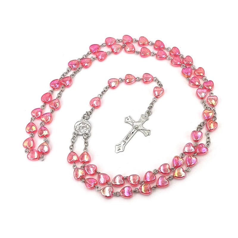 Terço Nossa Senhora Coroada de Estrelas com Contas de Coração