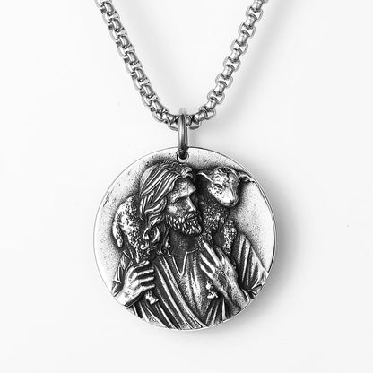 Colar Jesus Pastor em Aço Inoxidável