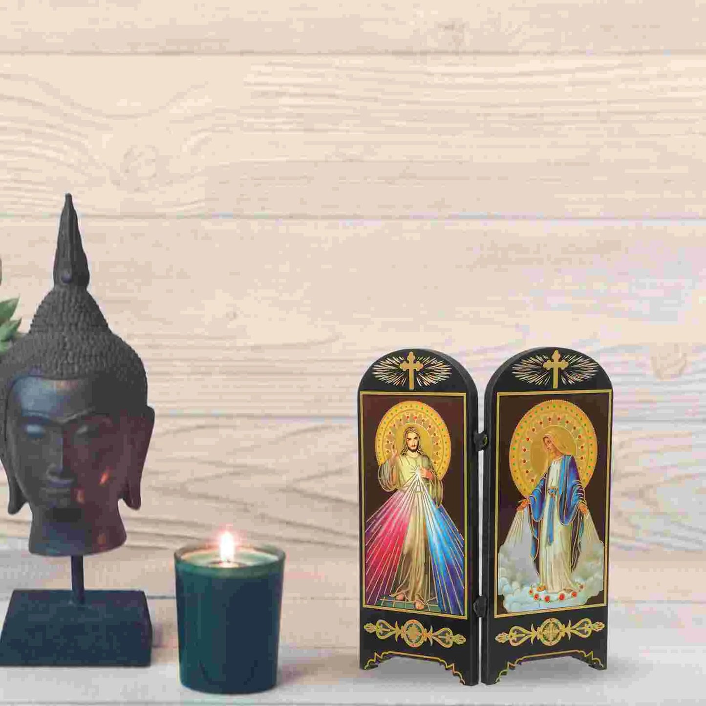 Placa Decorativa Sagrada Família em Madeira