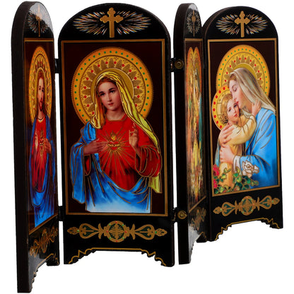 Placa Decorativa Sagrada Família em Madeira