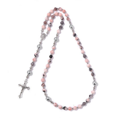 Terço de Nossa Senhora das Dores com Contas de Pedras Naturais