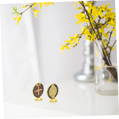Ornamentos de Mesa Medalha São Bento em Liga de Metal