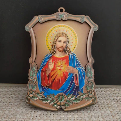 Ícone Religioso de Madeira - Decoração Católica