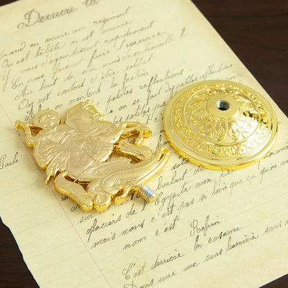 Imagem de São Jorge Banhada a Ouro com Suporte