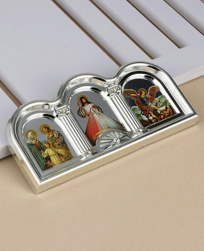 Marco de imagem católica divina misericórdia jesus cristo família sagrada são michael tríptico ícones adesivo mesa oração casa decoração da igreja