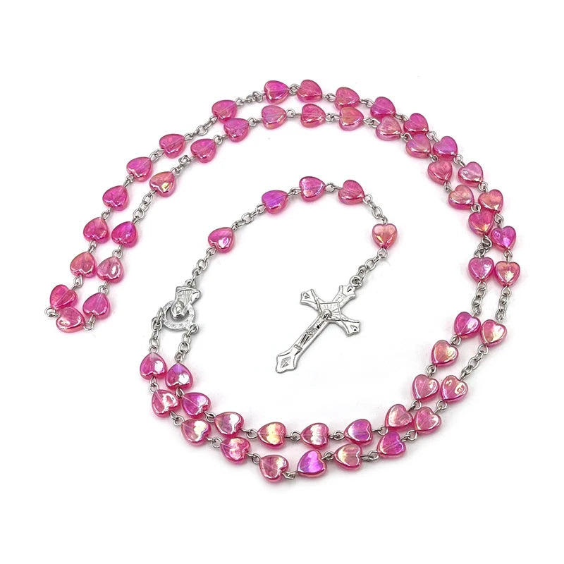 Terço Nossa Senhora Coroada de Estrelas com Contas de Coração