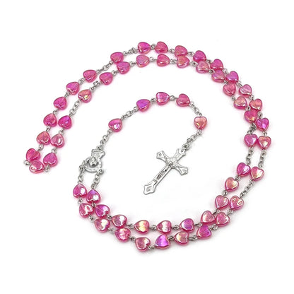 Terço Nossa Senhora Coroada de Estrelas com Contas de Coração