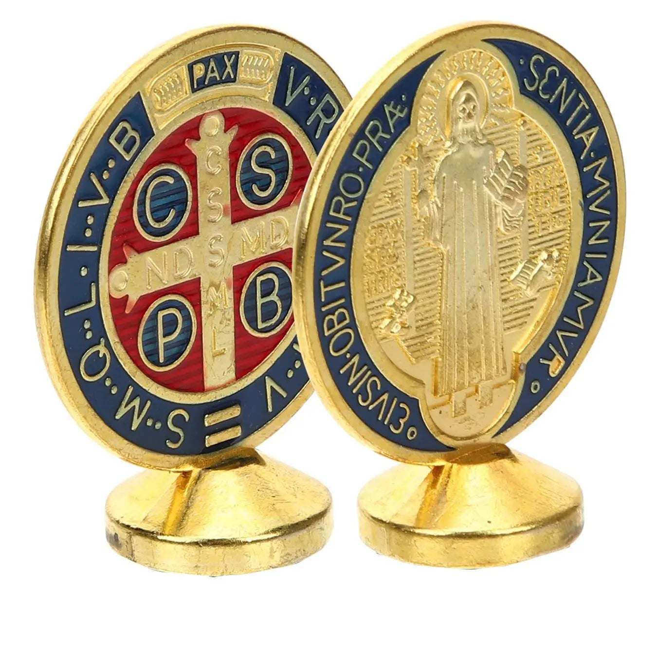Ornamentos de Mesa Medalha São Bento em Liga de Metal