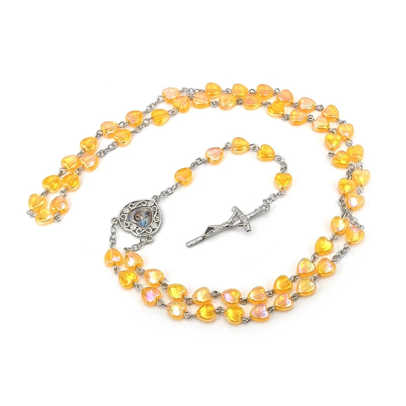 Terço Nossa Senhora Coroada de Estrelas com Contas de Coração