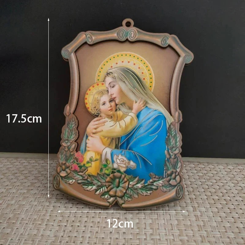 Ícone Religioso de Madeira - Decoração Católica