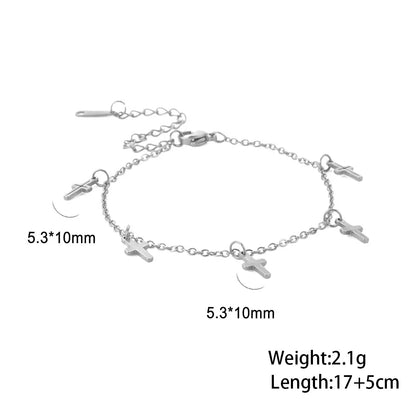 Cazador cruz cristã charme pulseira para mulheres boho pingente pulseiras na mão jóias de aço inoxidável bithday presente atacado