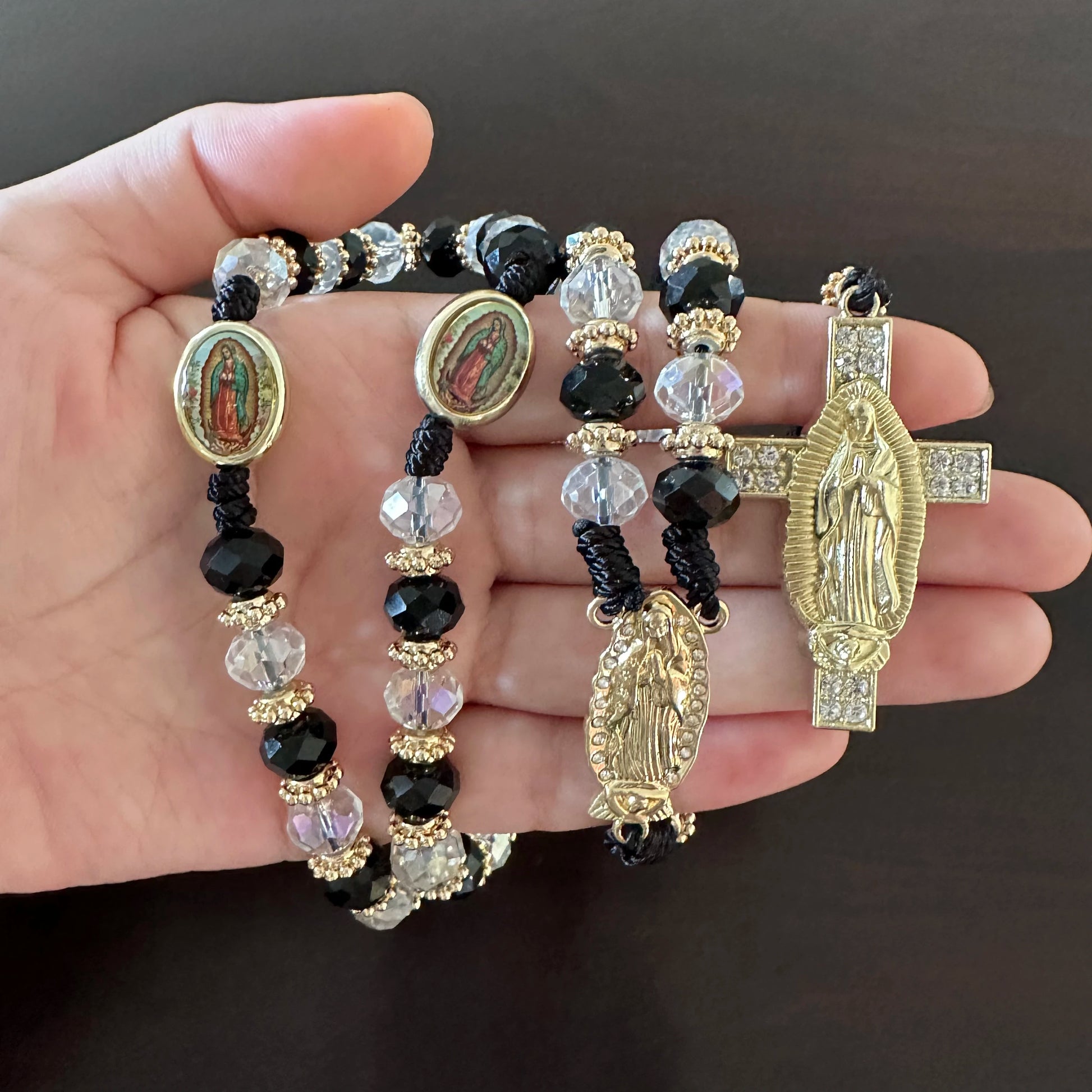 Contas de Cristal Verde Colar Católica, Rosário Saint Jude, Virgem Maria, Cruz Pingente, Proteção, Bênção Charme, Católica Handmad, 1Pc