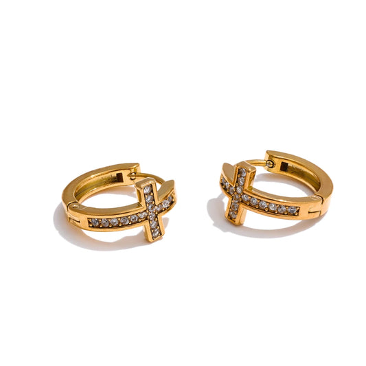 Brinco com Cruz dourado