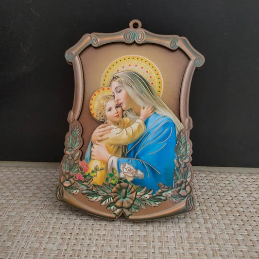 Ícone Religioso de Madeira - Decoração Católica