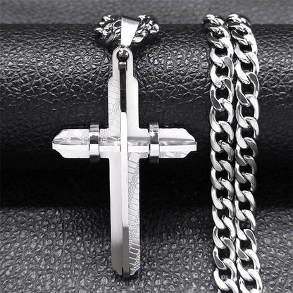 Colar Crucifixo Masculino Banhado a Ouro