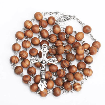 Terço Nossa Senhora com Contas de Madeira – Tradição e Devoção em Cada Oração