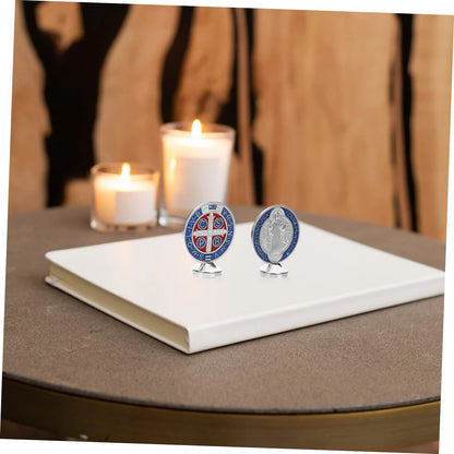 Ornamentos de Mesa Medalha São Bento em Liga de Metal