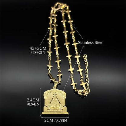 Colar Nossa Senhora Aparecida Aço Inoxidável Dourado