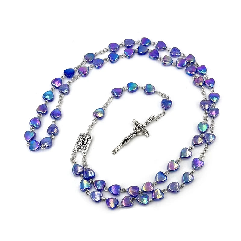 Terço Nossa Senhora Coroada de Estrelas com Contas de Coração